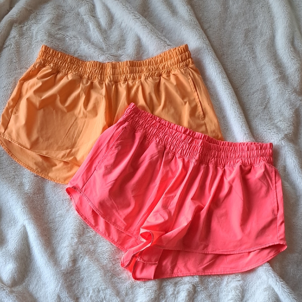 Aerie 2" Hot Stuff Shorts in Vibrant Orange and Neon Pink